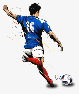 Hand Drawn Cartoon Character Kicking Ball Decoration - 2018 World Cup #141845