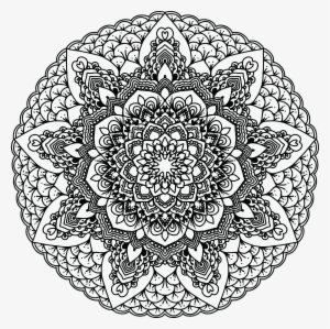 Free Clipart Of A Black And White Adult Coloring Page - Black And White Mandala Png #143478