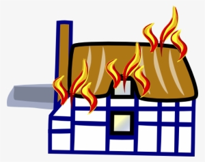 House Clipart Fire - Burning House Clip Art #143582