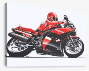 B Motorcycle Rendering Gsxr Color Canvas Print - Motorcycle #143636