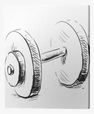 Gum Weight Dumbbell Cartoon Icon Canvas Print - Weight Sketch #143817