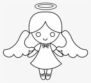 Simple Wings Clipart - Clip Art Black And White Angel #144385