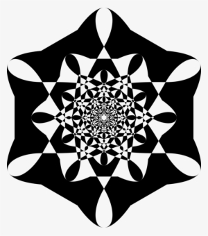 Monochrome Symmetry Negative Space Art Hexagon - Clip Art #144997