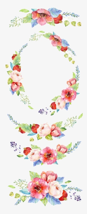 Fresh Watercolor Flowers Hand Drawn Wreath Decorative - Flowers Clip Art Invitations #145293