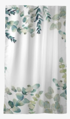Watercolor Eucalyptus Card Design - Window Valance #145679