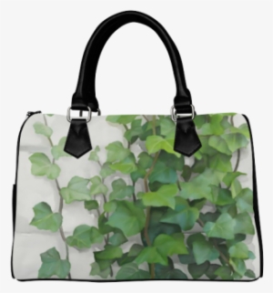 Watercolor Vines, Climbing Plant Zoom Boston Handbag - Mermaid Scales Boston Handbag #146561