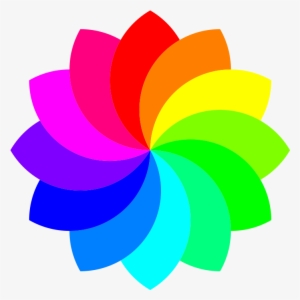 12 Football Petal Flower Free Vector - Rainbow Flower Clipart #147623
