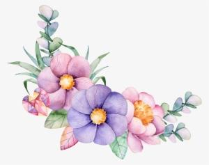 05 Watercolor Drawing, Leaves, Moldings, Invitations - Kit Imprimible Unicornio Y Flores Png #147881