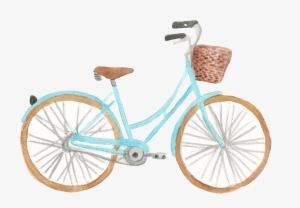 Blue Bicycle Hand-painted Watercolor Transparent Free - Illustration #147978