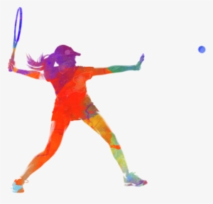 Bleed Area May Not Be Visible - Woman Tennis Player 01 In Watercolor #148428