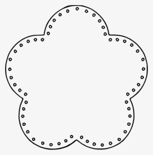 Flower 5 Scallop Circle Background, Eyelets Free - Contorno Flor Dibujo #148672