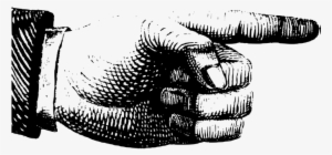 Hand Pointing Retro Vintage Hand Hand Poin - Victorian Pointing Finger Png #149085