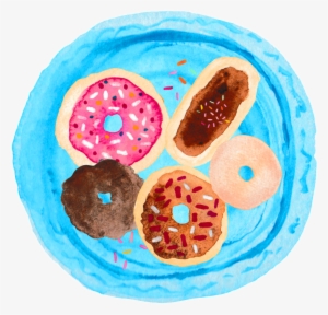 Este Gráficos É Dessert Bread Plate Hand Painted Watercolor - Quadro A3 Donut Worry #149431