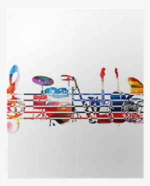 Colorful Music Instruments Background Poster • Pixers® - Vinilos De Instrumentos Musicales #149913