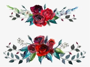 Red Flowers Png Image Background - Red Roses Watercolor Png #1400576