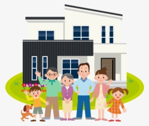 Village - フリー 素材 イラスト 二 世帯 住宅 #1401326