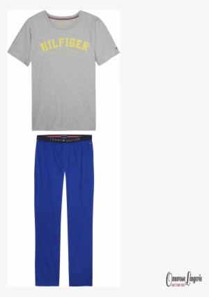 Tommy Hilfiger Short Sleeve Logo Pyjama Set In Grey - Pajamas #1404978