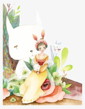 This Graphics Is Painted Fairy Rabbit Bun Pattern Image - Illustration #1406967