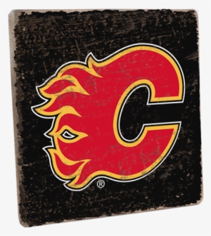 Calgary Flames Vintage Square - Calgary Flames Logo Black Background #1408545