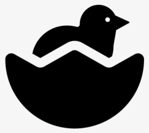 Baby Chicken And Half Egg Shell Vector - Baby Chicken Icon Png #1411291