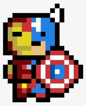 My Pixelart Of Captain America - 100 * 100 Pixel #1411801