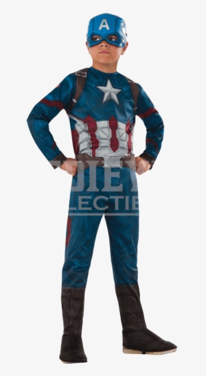 Kids Marvel Civil War Captain America Costume - T Shirt Captain America Civil War Costume #1411910