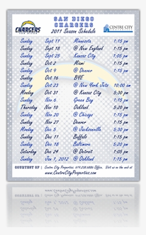 San Diego Chargers 2011 Schedule - San Diego Chargers #1418657