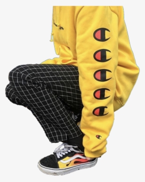 Champion Vintage Logo Sleeve Hoodie - Hoodie #1419773