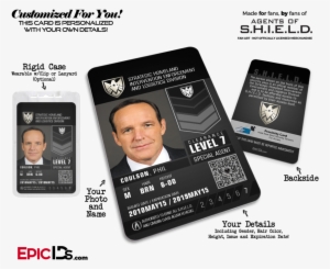Agents Of Shield Inspired 'real' Shield Agent Id - Agent Shield Id Badge #1420821