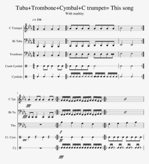 Tuba Trombone Cymbal C Trumpet= This Song Sheet Music - Sheet Music #1426933