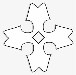 Shaded Heraldic Cross Outline Icons Png - Cross Outline #1440508