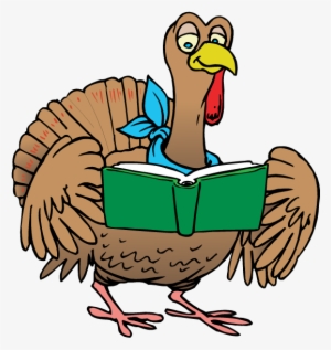 Thanksgiving Clipart Reading - Turkey Reading A Book #1442739
