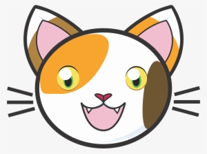 Calico Cat Clipart Cute - Cat Face Clipart Png #1443325