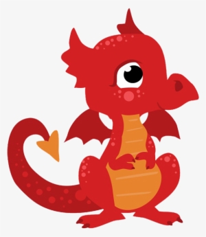 Cute Baby Dragon - Red Dragon Cartoon Png #1443588