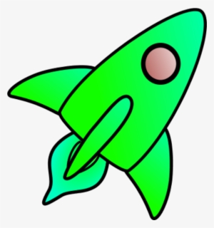 Flying Rocket Clipart - Cartoon Green Rocket #1444117