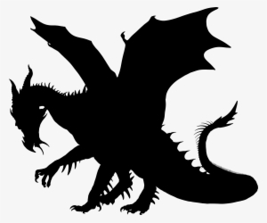 Green Dragon Clipart - Dragon Silhouette #1444186