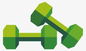 Dumbbell Green - Green Dumbbell Clipart #1444881
