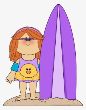 Purple Clipart Surfboard - Surfer Girl Clipart #1444980