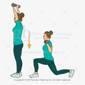 10 Dumbbell Reverse Lunge And Press - Dumbbell #1445089