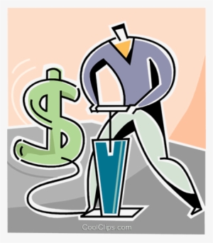 Man Inflating Dollar Sign Royalty Free Vector Clip #1445205