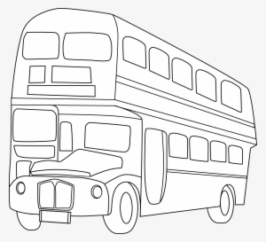 School Bus Black And White Double Decker Bus Clipart - Double Decker Bus Drawing #1445320
