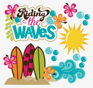 Surfboard Clipart Craft - Surfing Waves Clip Art #1445400