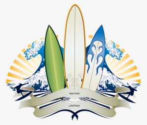 Big Wave Surfing Banner Surfboard - Vector Tabla De Surf #1445641