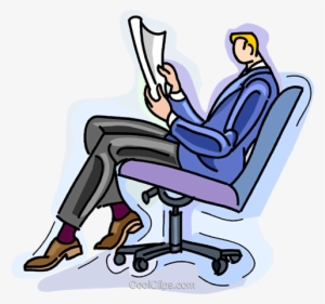 Businessman Reading A Report Royalty Free Vector Clip - Illustration #1445971