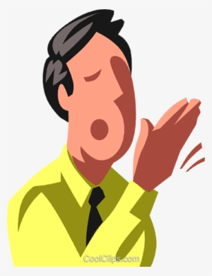 Businessman Yawning Royalty Free Vector Clip Art Illustration - Gähnen Clipart #1446100
