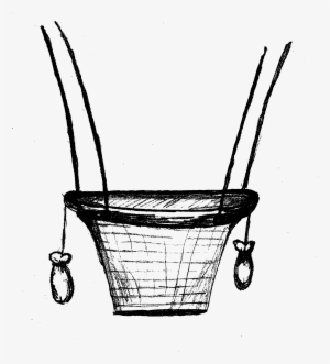 Hot Air Balloon Clipart Doodle - Hot Air Balloon Basket Drawing #1446171