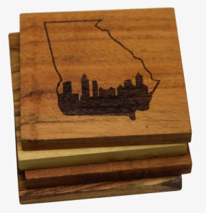 Atlanta Skyline Within Georgia Outline Coasters #1446581