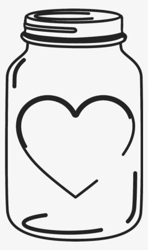 Mason Jar Rubber Stamp With Heart Mason Wedding - Transparent Mason Jar Clip Art #1446684