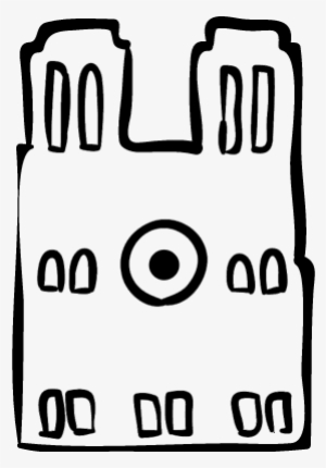 Church Frontal Hand Drawn Outline Vector - Hand Drawing Church Icon #1446850