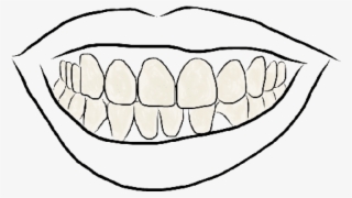 Drawing Teeth Smile - Outline Image Of Teeth #1446856